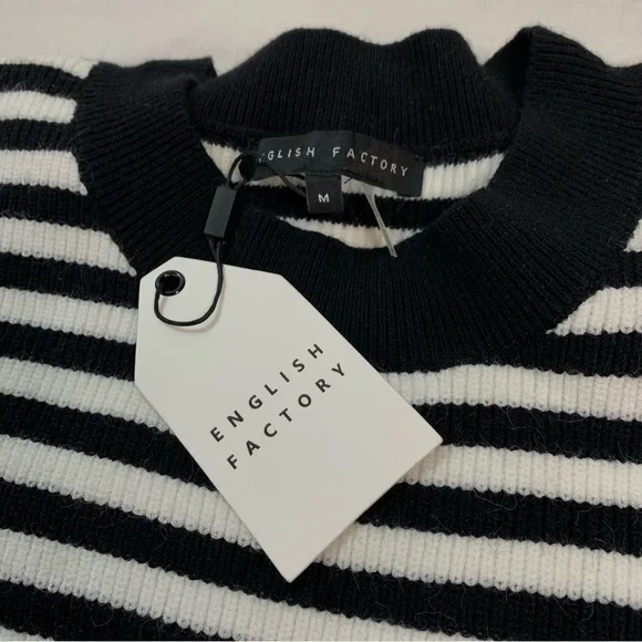 English Factory Black & White Striped Sweater Top - Picture 5 of 12